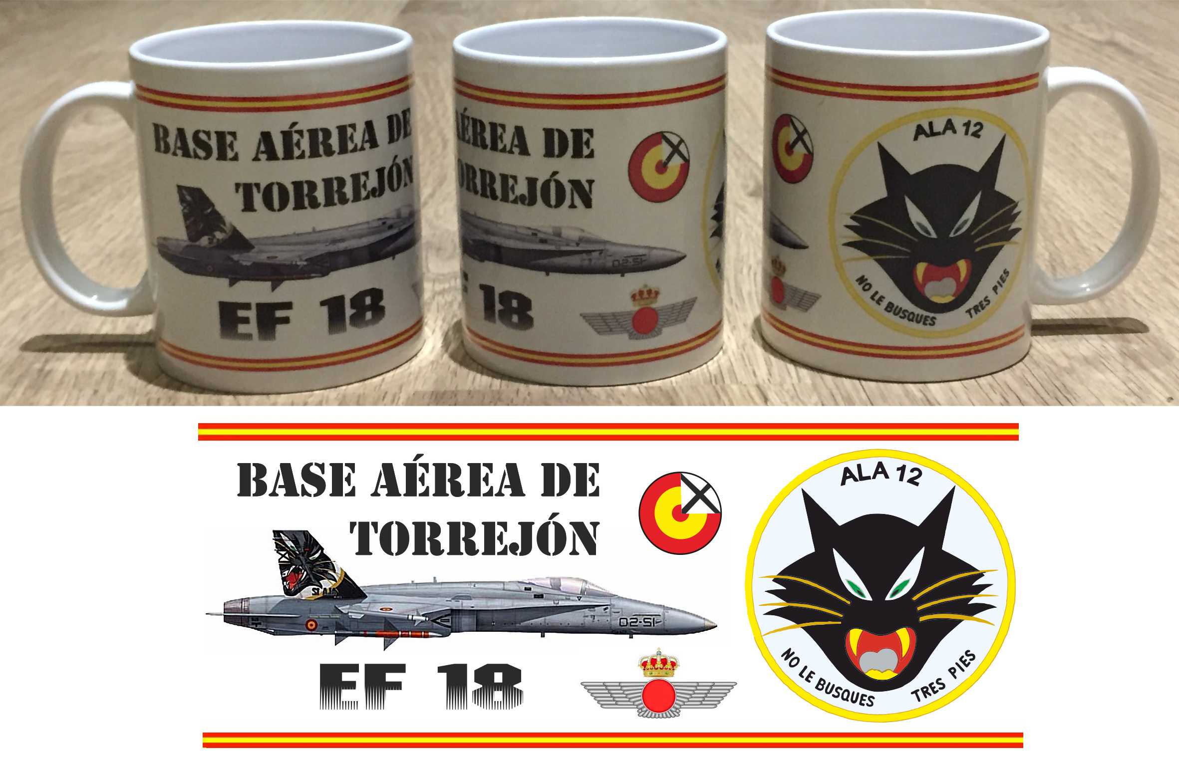 Taza Ala 12 F-18 Base Aérea de Torrejón de Ardoz